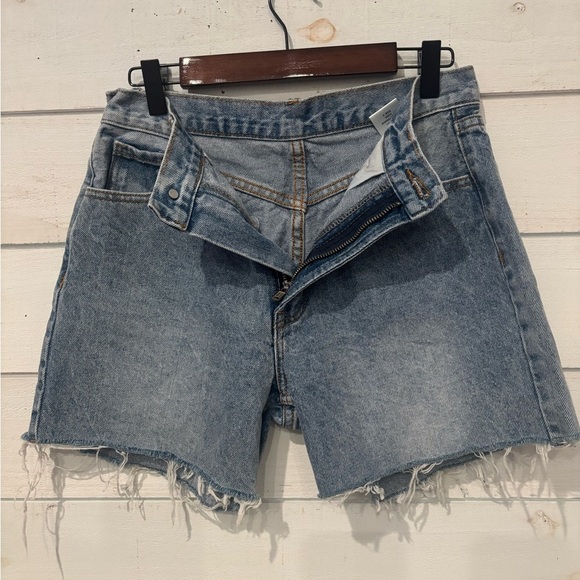 Brandy Melville Blue High-Waisted Jean Shorts - Picture 3 of 8